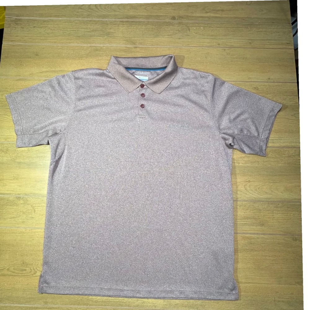 Columbia Men's Omni Shade Sun Protection Polo‎ Shirt XL TG Heathered Purple